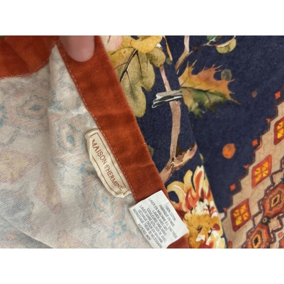 Maison D' Hermine Birds 54X74 Tablecloth Blue Kelim Infinity 100% Cotton Floral - Picture 5 of 9